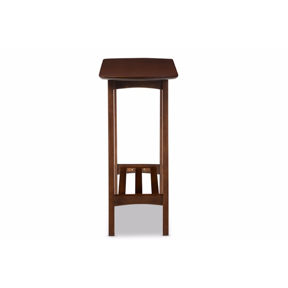 Baxton Studio Sacramento Mid-century Modern Scandinavian Style Dark Walnut Console Table