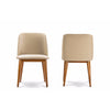 Baxton Studio Lavin Mid-Century ’Walnut’ Light Brown/Beige Faux Leather Dining Chair (Set of 2) WHI-RT324-CHR