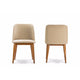 Baxton Studio Lavin Mid-Century ’Walnut’ Light Brown/Beige Faux Leather Dining Chair (Set of 2) WHI-RT324-CHR