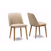 Baxton Studio Lavin Mid-Century ’Walnut’ Light Brown/Beige Faux Leather Dining Chair (Set of 2) WHI-RT324-CHR