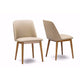 Baxton Studio Lavin Mid-Century ’Walnut’ Light Brown/Beige Faux Leather Dining Chair (Set of 2) WHI-RT324-CHR