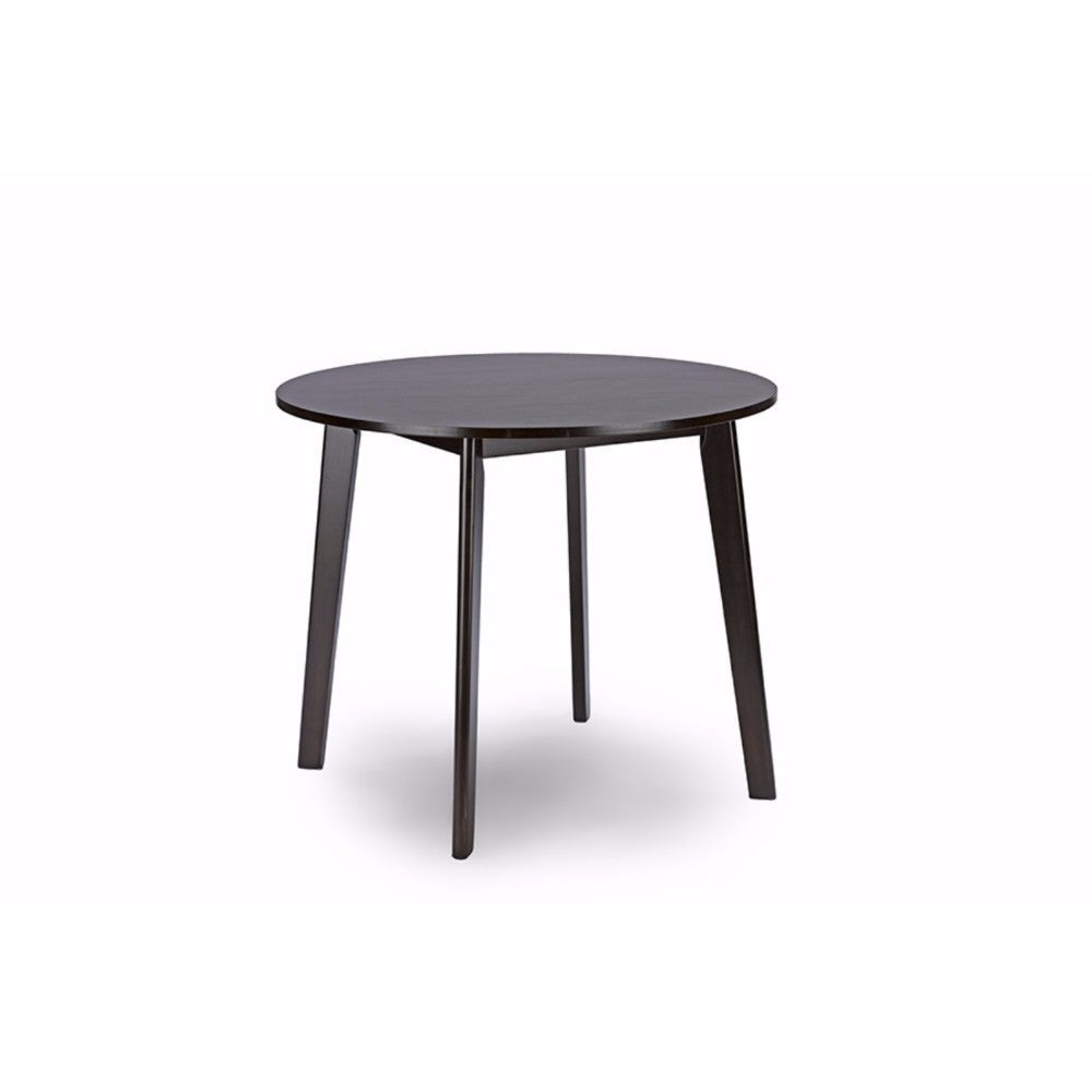 Baxton Studio Debbie Mid-Century Dark Brown Wood Round Dining Table WHI-RT332-TBL