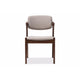 Baxton Studio Elegant Mid-Century Dark Walnut Wood Grey Fabric Upholstered Dining Armchair WHI-RT355-CHR-Grey