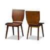 Baxton Studio Elsa Mid-century Modern Scandinavian Style Dark Walnut Bent Wood Dining Chair (Set of 2) WHI-RT364-TBL-Elsa-Dining-Chair