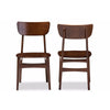 Baxton Studio Netherlands Mid-century Modern Scandinavian Style Dark Walnut Bent Wood Dining Side Chair (Set of 2) WHI-RT365-CHR