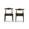 Baxton Studio Winton Mid-Century Modern Walnut Wood Dining Chair (Set of 2) WHI-RT514-CHR