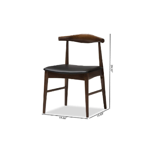 Baxton Studio Winton Mid-Century Modern Walnut Wood Dining Chair (Set of 2)