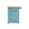 Baxton Studio Liona Modern and Contemporary Sky Blue Finished Wood Kitchen Storage Cart WHI-RT599-OCC-Natural-Sky-Blue-Cart