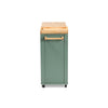 Baxton Studio Dorthy Coastal and Farmhouse Two-tone Dark Green and Natural Wood Kitchen Storage Cart WHI-RT670-OCC-Natural-Dark-Green-Cart
