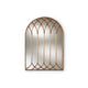 Baxton Studio Freja Vintage Farmhouse Antique Bronze Finished Arched Window Accent Wall Mirror WHI-RTB1323