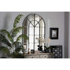 Baxton Studio Newman Vintage Farmhouse Antique Silver Finished Arched Window Accent Wall Mirror