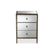 Baxton Studio Nouria Modern and Contemporary Hollywood Regency Glamour Style Mirrored 3-Drawer End Table WHI-RTB1368-1