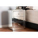 Baxton Studio Lina Modern and Contemporary Hollywood Regency Glamour Style Mirrored 3-Drawer End Table WHI-RXF-1787