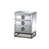 Baxton Studio Laken Contemporary Glam and Luxe Mirrored and Antique Bronze Finished 3-Drawer End Table WHI-RXF-2222-ET
