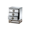 Baxton Studio Laken Contemporary Glam and Luxe Mirrored and Antique Bronze Finished 3-Drawer End Table WHI-RXF-2222-ET