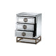 Baxton Studio Laken Contemporary Glam and Luxe Mirrored and Antique Bronze Finished 3-Drawer End Table WHI-RXF-2222-ET