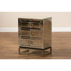 Baxton Studio Laken Contemporary Glam and Luxe Mirrored and Antique Bronze Finished 3-Drawer End Table