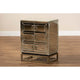 Baxton Studio Laken Contemporary Glam and Luxe Mirrored and Antique Bronze Finished 3-Drawer End Table