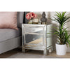 Baxton Studio Fadri Contemporary Glam and Luxe Mirrored 2-Drawer End Table WHI-RXF-2393-ET