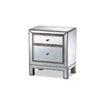 Baxton Studio Fadri Contemporary Glam and Luxe Mirrored 2-Drawer End Table WHI-RXF-2393-ET