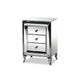 Baxton Studio Pauline Contemporary Glam and Luxe Mirrored 3-Drawer End Table WHI-RXF-2441-ET