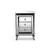 Baxton Studio Pauline Contemporary Glam and Luxe Mirrored 3-Drawer End Table WHI-RXF-2441-ET
