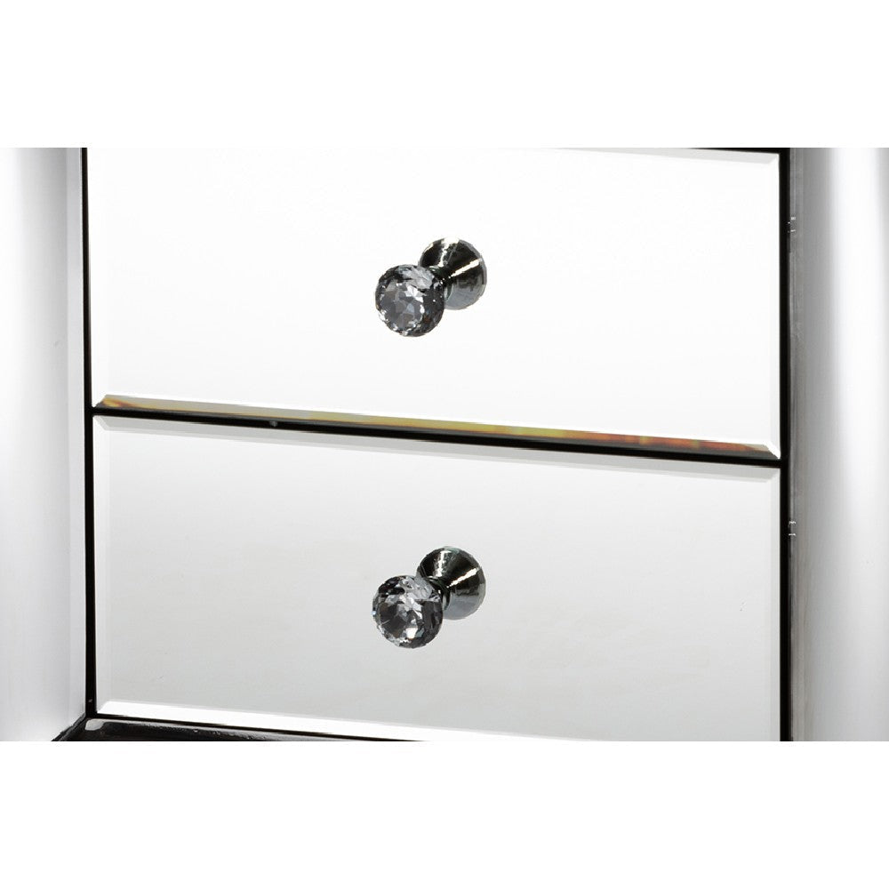 Baxton Studio Pauline Contemporary Glam and Luxe Mirrored 3-Drawer End Table WHI-RXF-2441-ET