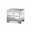 Baxton Studio Farrah Hollywood Regency Glamour Style Mirrored 2-Drawer End Table WHI-RXF-782