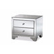 Baxton Studio Farrah Hollywood Regency Glamour Style Mirrored 2-Drawer End Table WHI-RXF-782