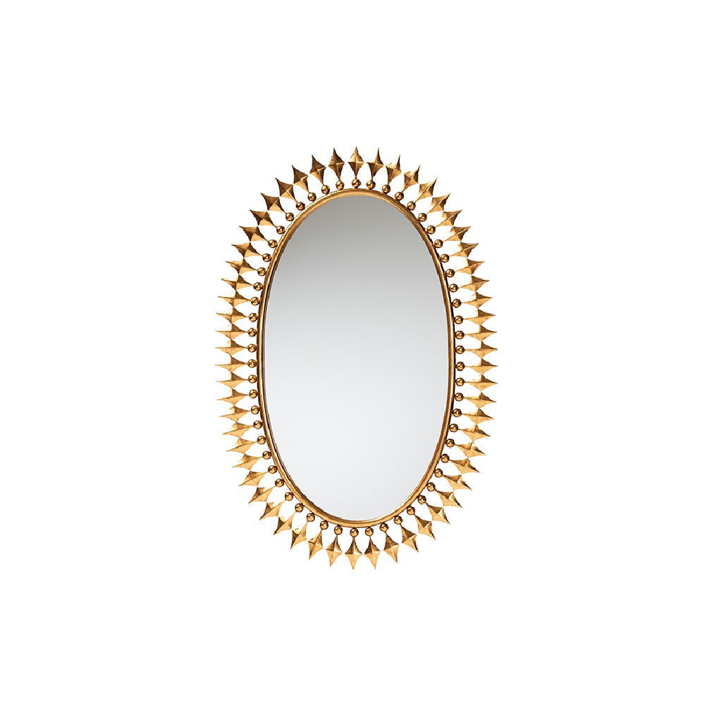 Baxton Studio Rogier Modern Glam and Luxe Antique Goldleaf Metal Accent Wall Mirror WHI-RXW-10054