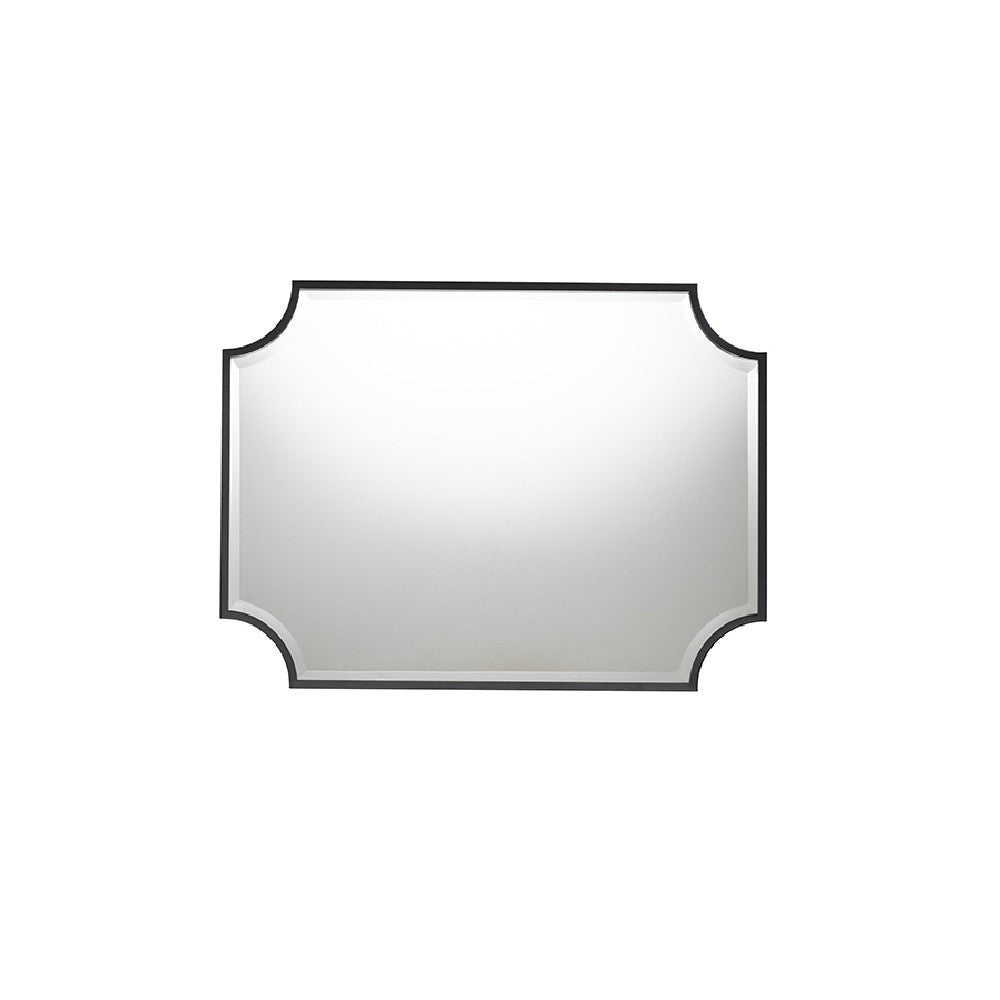 Baxton Studio Parcenet Modern Black Finished Metal Accent Wall Mirror WHI-RXW-10148