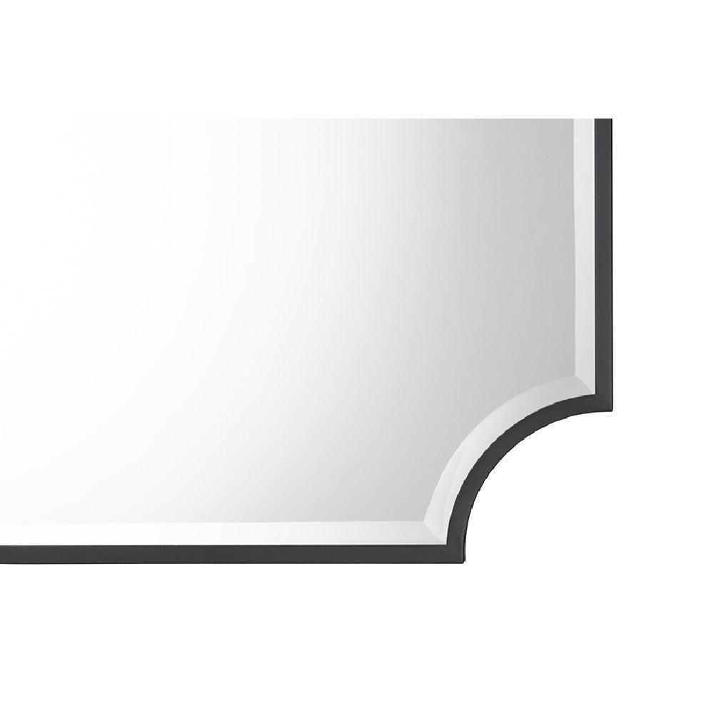 Baxton Studio Parcenet Modern Black Finished Metal Accent Wall Mirror WHI-RXW-10148