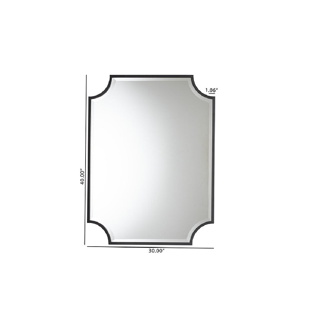 Baxton Studio Parcenet Modern Black Finished Metal Accent Wall Mirror