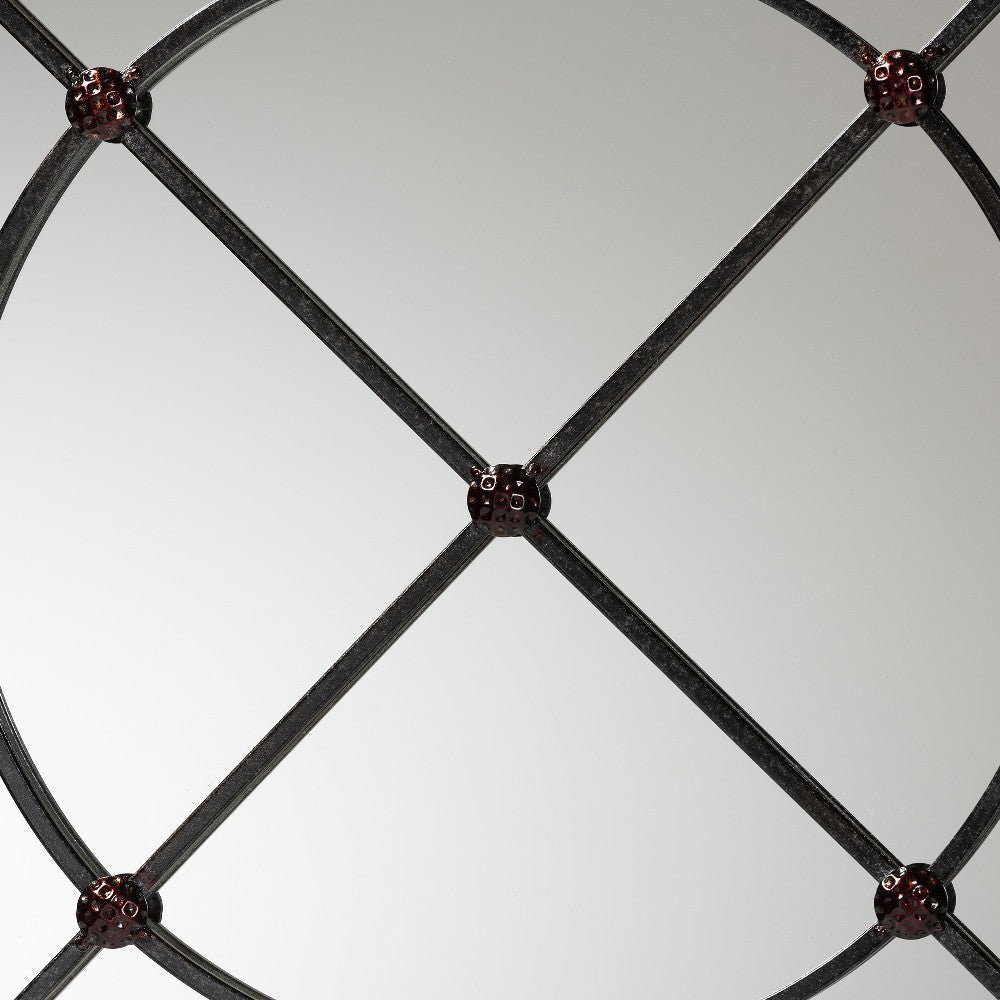 Baxton Studio Ohara Modern and Contemporary Black Finished Metal Accent Wall Mirror WHI-RXW-10394-Black