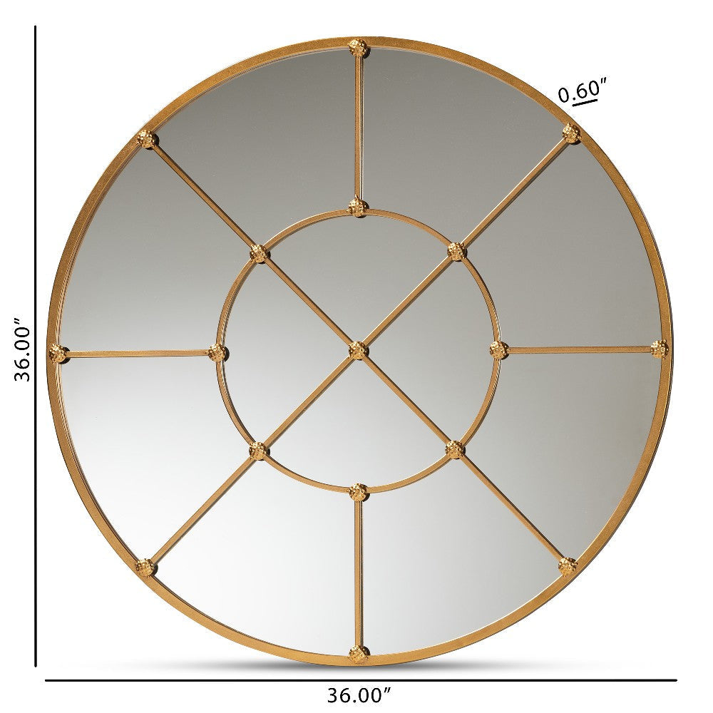 Baxton Studio Ohara Modern and Contemporary Gold Finished Metal Accent Wall Mirror