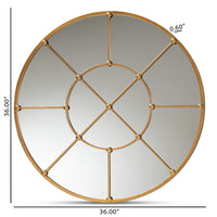 Baxton Studio Ohara Modern and Contemporary Gold Finished Metal Accent Wall Mirror