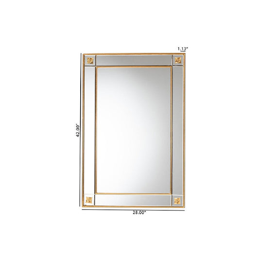 Baxton Studio Iara Modern Glam and Luxe Antique Goldleaf Finished Wood Accent Wall Mirror
