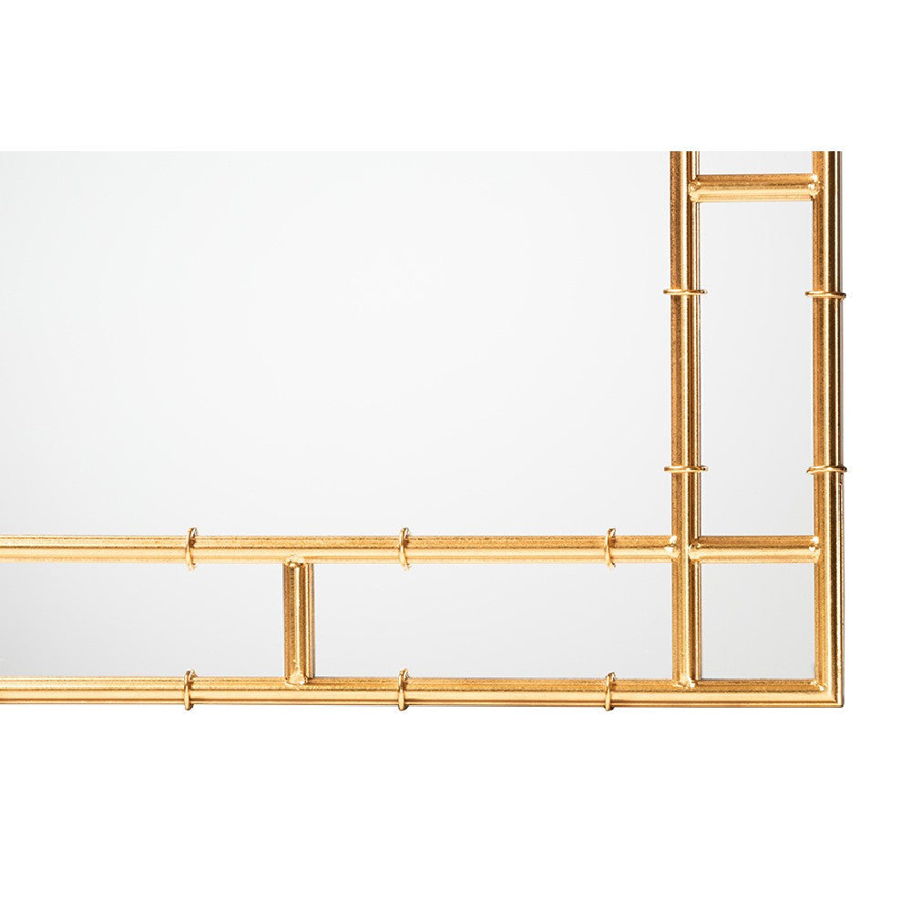 Baxton Studio Bedivere Modern Glam and Luxe Antique Goldleaf Metal Accent Wall Mirror WHI-RXW-10738