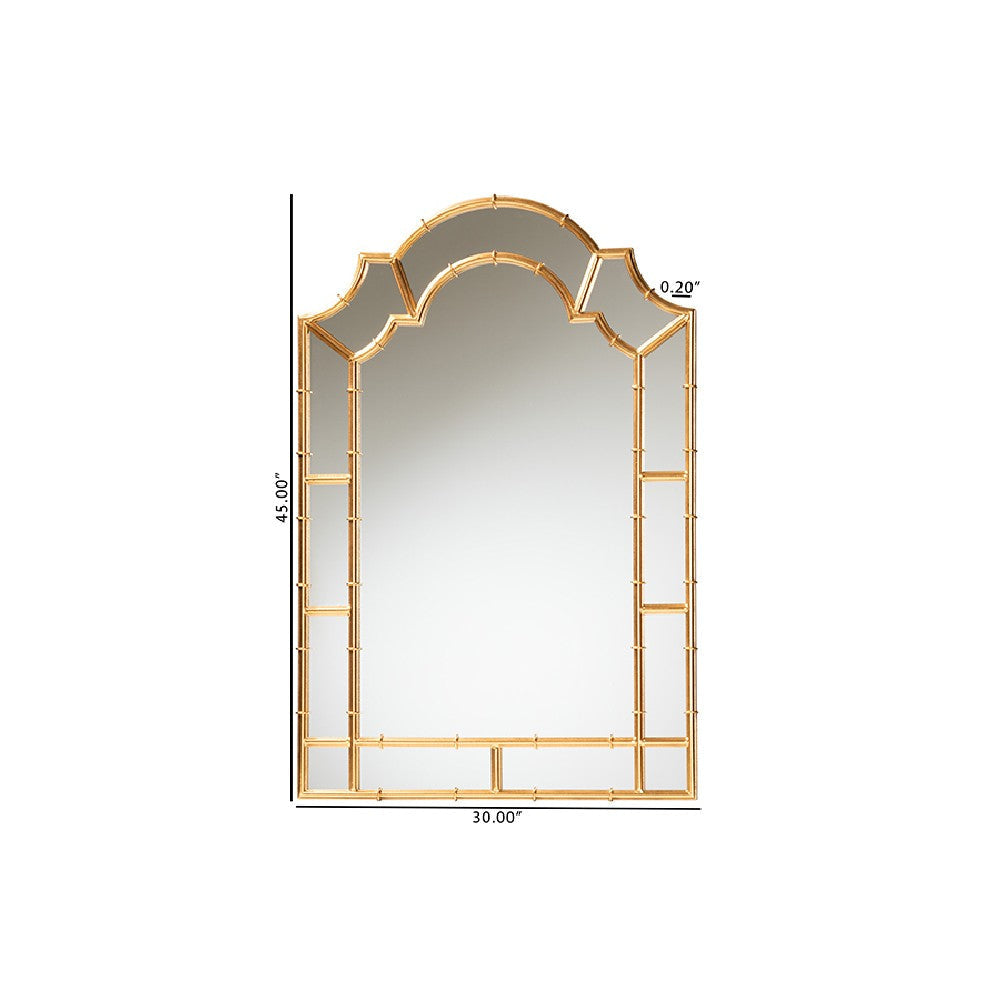 Baxton Studio Bedivere Modern Glam and Luxe Antique Goldleaf Metal Accent Wall Mirror
