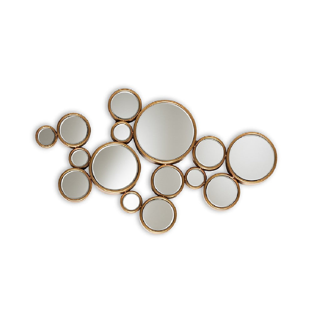 Baxton Studio Cassiopeia Modern and Contemporary Antique Gold Finished Bubble Accent Wall Mirror WHI-RXW-5404