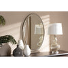 Baxton Studio Graca Modern and Contemporary Antique Silver Finished Oval Accent Wall Mirror WHI-RXW-6156