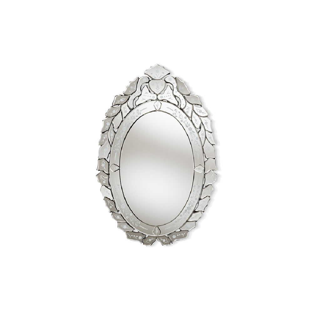 Baxton Studio Livia Classic and Traditional Silver Finished Venetian Style Accent Wall Mirror WHI-RXW-6162-1