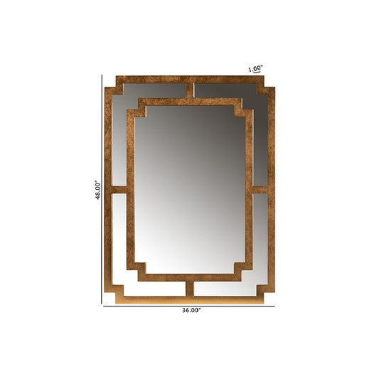 Baxton Studio Dayana Modern and Contemporary Antique Gold Finished Wood Accent Wall Mirror