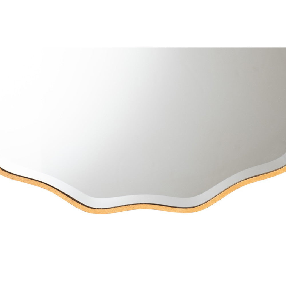 Baxton Studio Weston Modern Glam and Luxe Antique Goldleaf Finished Wood Accent Wall Mirror WHI-RXW-8466