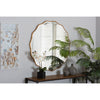 Baxton Studio Weston Modern Glam and Luxe Antique Goldleaf Finished Wood Accent Wall Mirror WHI-RXW-8466