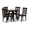 Baxton Studio Rava Modern and Contemporary Dark Brown Finished Wood 5-Piece Dining Set WHI-Rava-Dark-Brown-5PC-Dining-Set