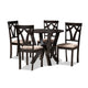 Baxton Studio Reagan Modern and Contemporary Sand Fabric Upholstered and Dark Brown Finished Wood 5-Piece Dining Set