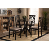 Baxton Studio Reagan Modern and Contemporary Sand Fabric Upholstered and Dark Brown Finished Wood 5-Piece Dining Set