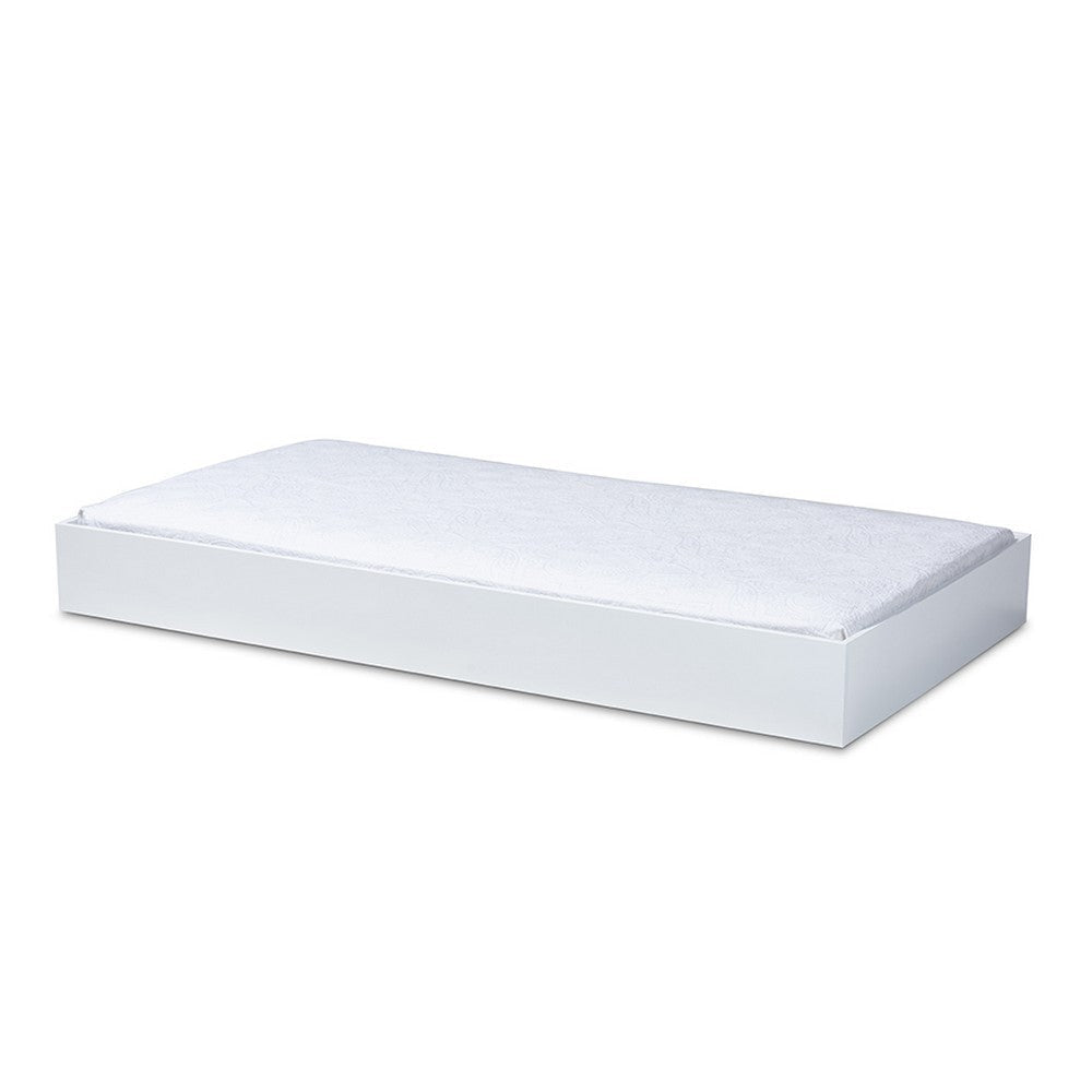 Baxton Studio Renata Modern and Contemporary White Finished Wood Twin Size Trundle WHI-Renata-White-Trundle