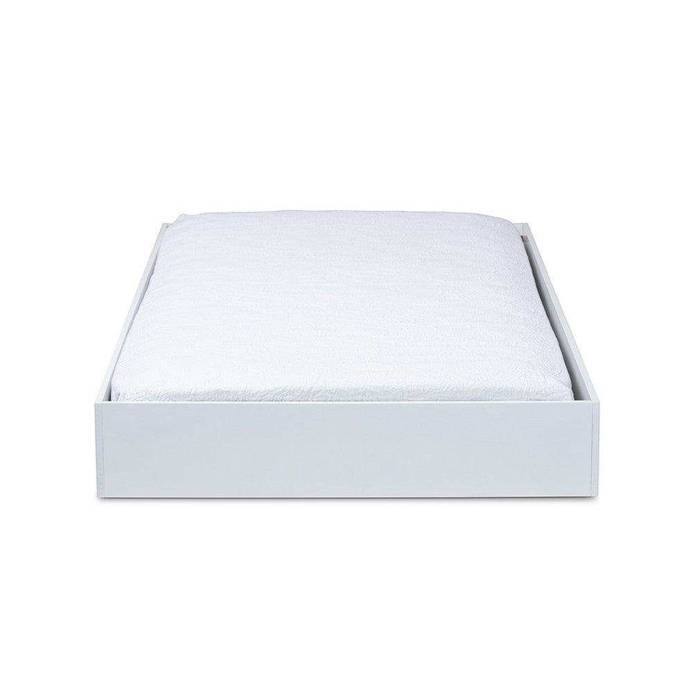 Baxton Studio Renata Modern and Contemporary White Finished Wood Twin Size Trundle WHI-Renata-White-Trundle
